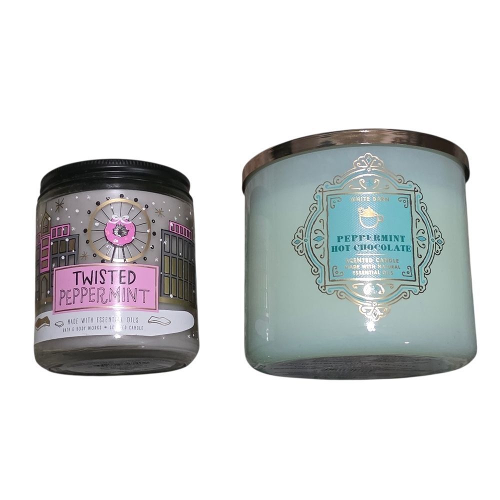Twisted Peppermint Single Wick and Peppermint Hot Chocolate 3 Wick Set
